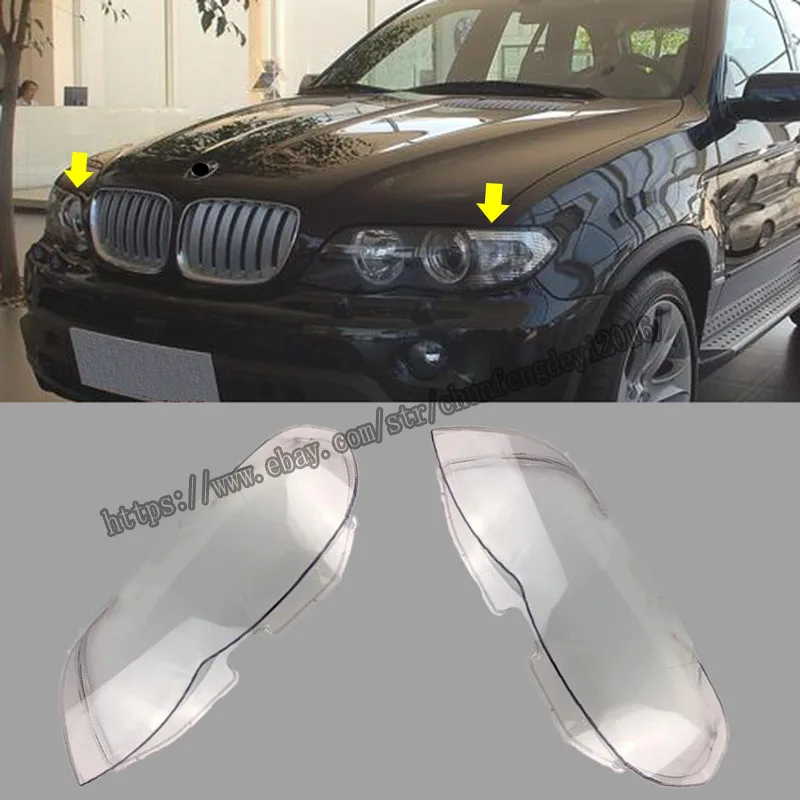 For 2004-2007 BMW X5 E53 Left and Right Front Kit Cover Lens for Headlights+Glue high quality Car modification accessories