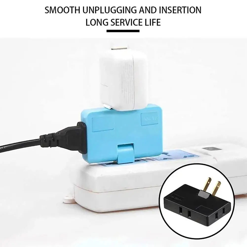 Multi Plug Outlet Extender 3 Way Outlet Splitter 2 Prong Plug Adapter Mini Flat Wall Outlet Extender Power Charging For Home