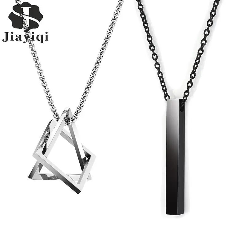 Hot Fashion Geometric Men Pendant Necklace Classic 316L Stainless Steel Chain Necklace For Man Male Punk Jewelry Party Gift