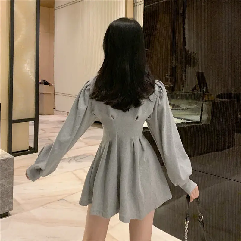 Dress Women School Abdomen Ulzzang Long Sleeve BF Style Harajuku Lovely Girls Newest Mini Daily Soft Popular Spring Pure O-Neck