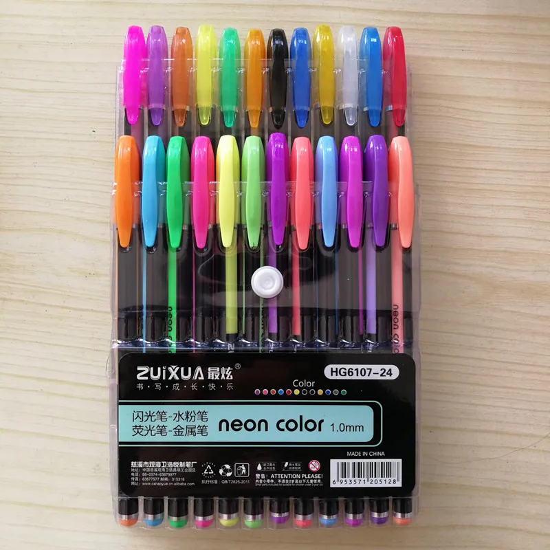 42 stücke Neon farbe 1mm Text marker Gel Stift Künstler Anime Kunst Zeichnung Flash Marker Schul büro Versorgung Schüler Briefpapier Geschenk