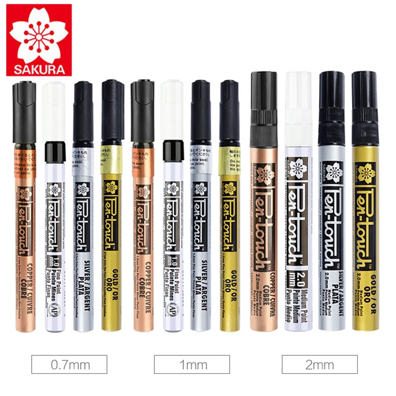 1Pcs Japan SAKURA paint pen XPSK gold silver white copper color car touch-up marker pen waterproof gold-plated does not fade