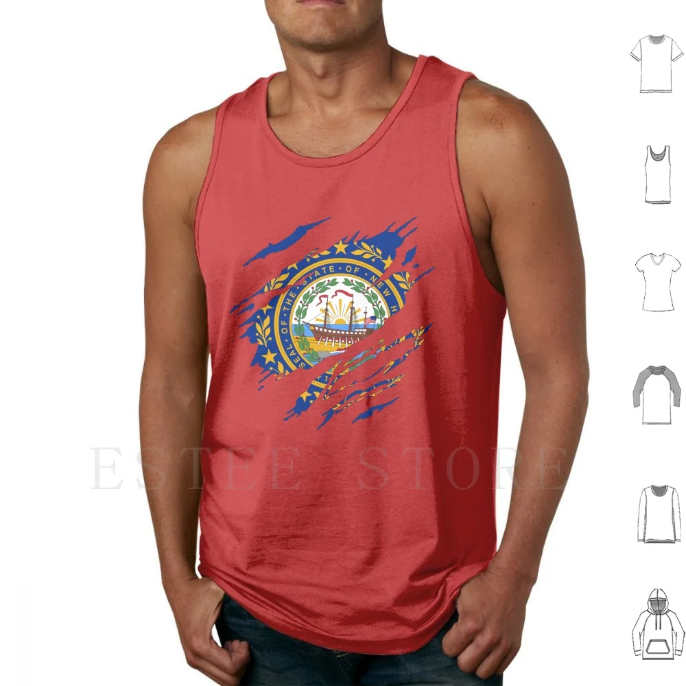 New Hampshire! Tank Tops Vest Sleeveless Flag State Flag New Hampshire Hampshire New Mountain Vermont Hiking Mountain