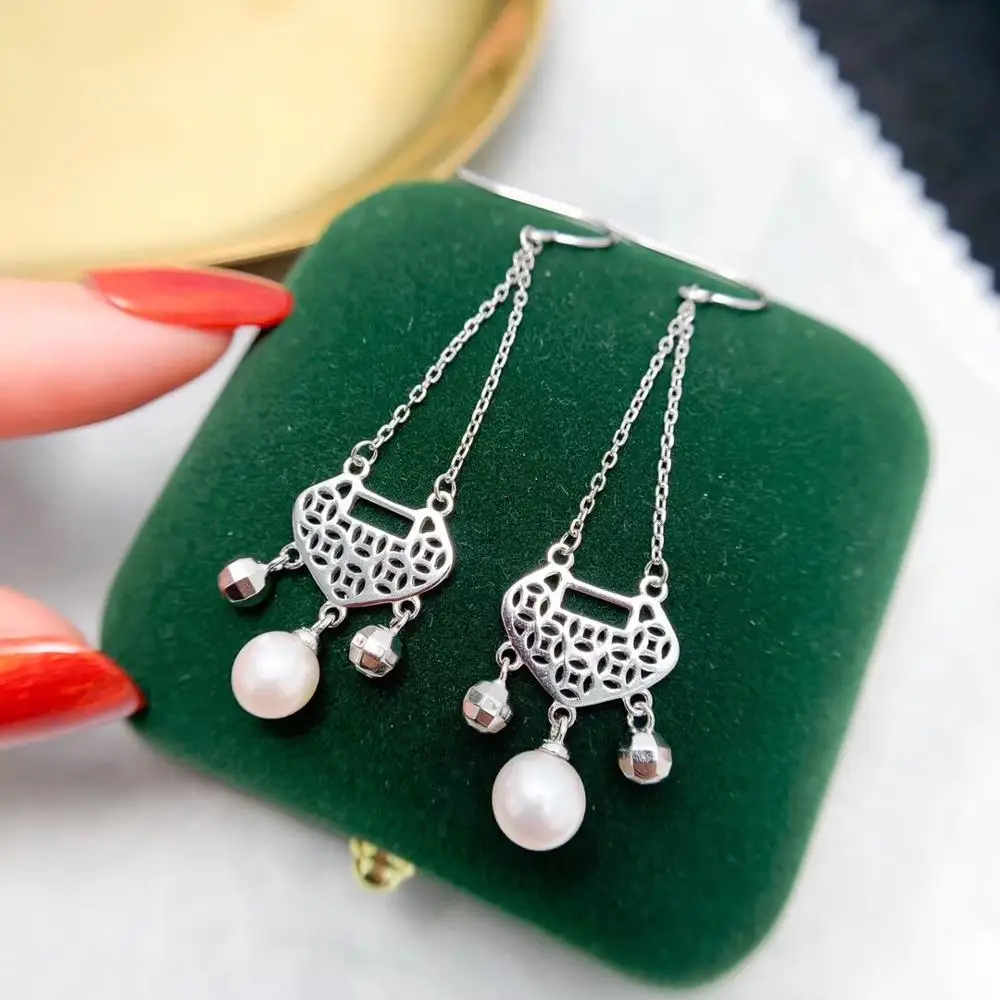 

New Arrival 925 Sterling Silver Earrings Mountings Jewelry Parts Fittings Women Accessories for Pearls Beads Stones Agate Jade