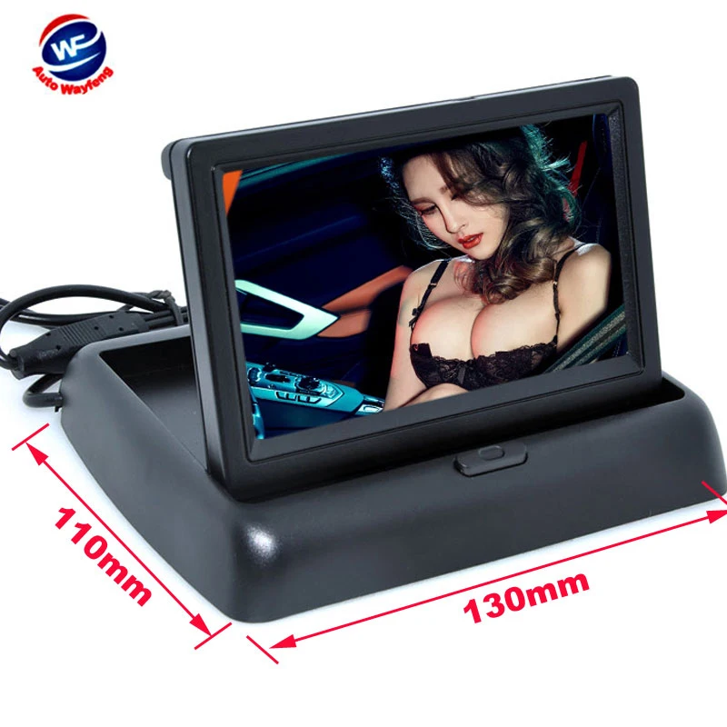 

Складной автомобильный монитор, 2-канальный видео 4,3 "TFT LCD цветной CCD камера заднего вида зеркало заднего вида