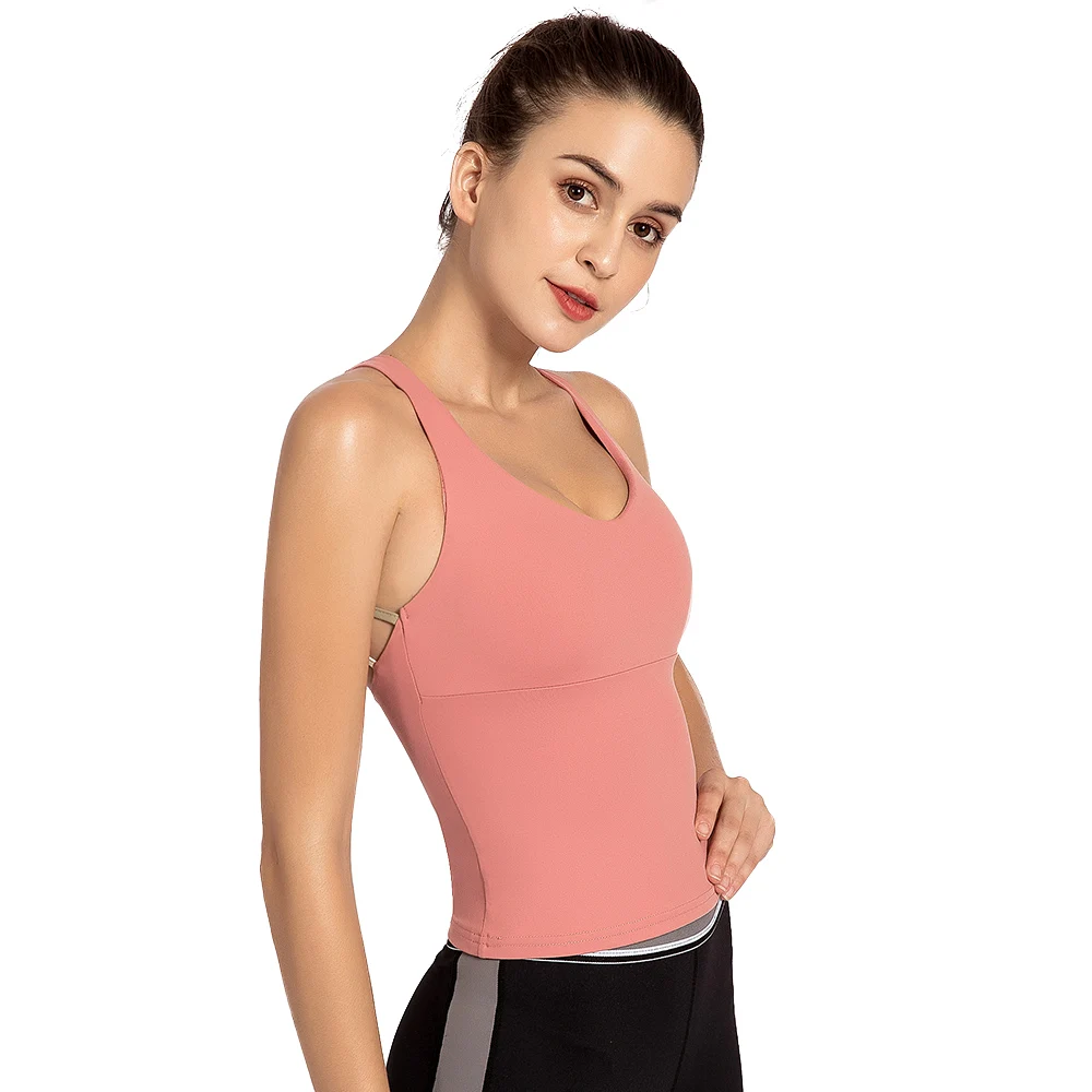 Sport Top For Women Yoga Shirts Nylon Dry Fit Cross Straps Jogging Femme Workout Tops Female Fitness Sleeveless Shirt Plus Size