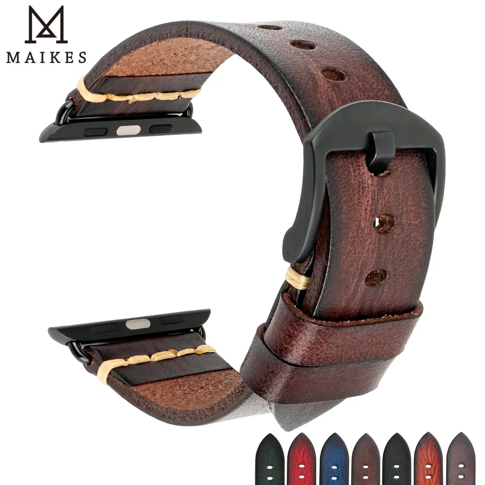 Leather Strap For Apple Watch Band 44mm 45mm 41mm 40mm 42mm 38mm Accessorie Wristband Correa Bracelet IWatch Series 3 4 5 6 SE 7