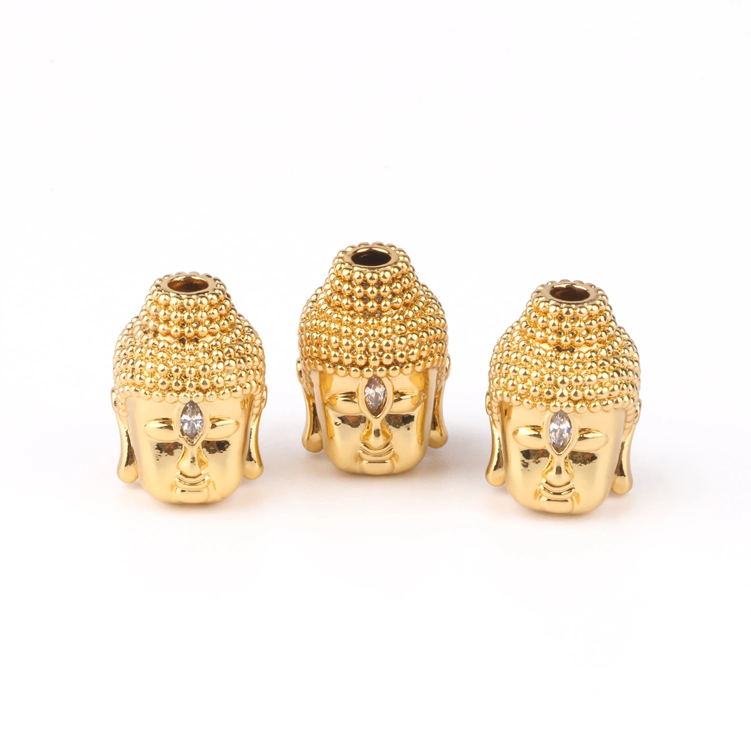 3pcs/lot Best Quality Brass micro pave cz Zirconia Round Heart Crown Shape Spacer Beads for DIY Jewelry Findings Accessories