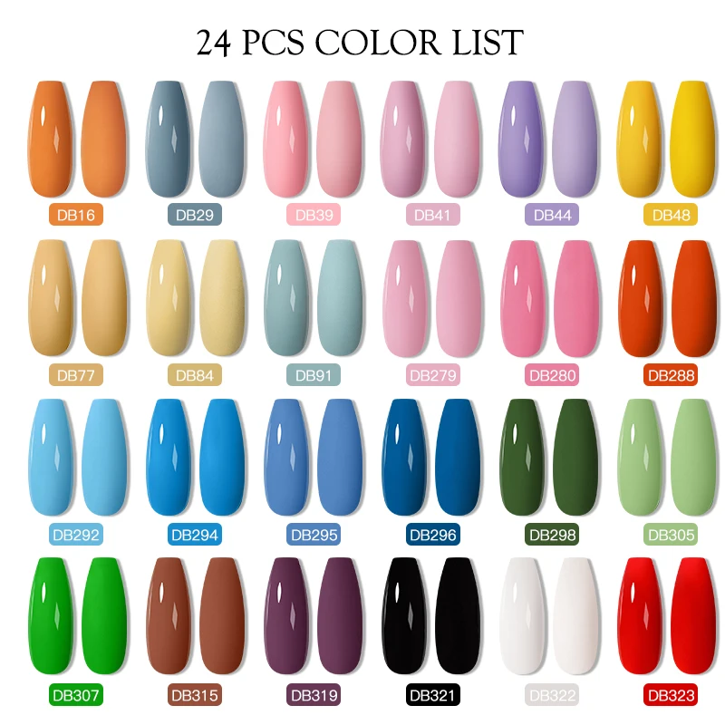 MTSSII-Juego de esmaltes de uñas en Gel, barniz semipermanente con purpurina UV, Base superior mate, 24/60/66 piezas