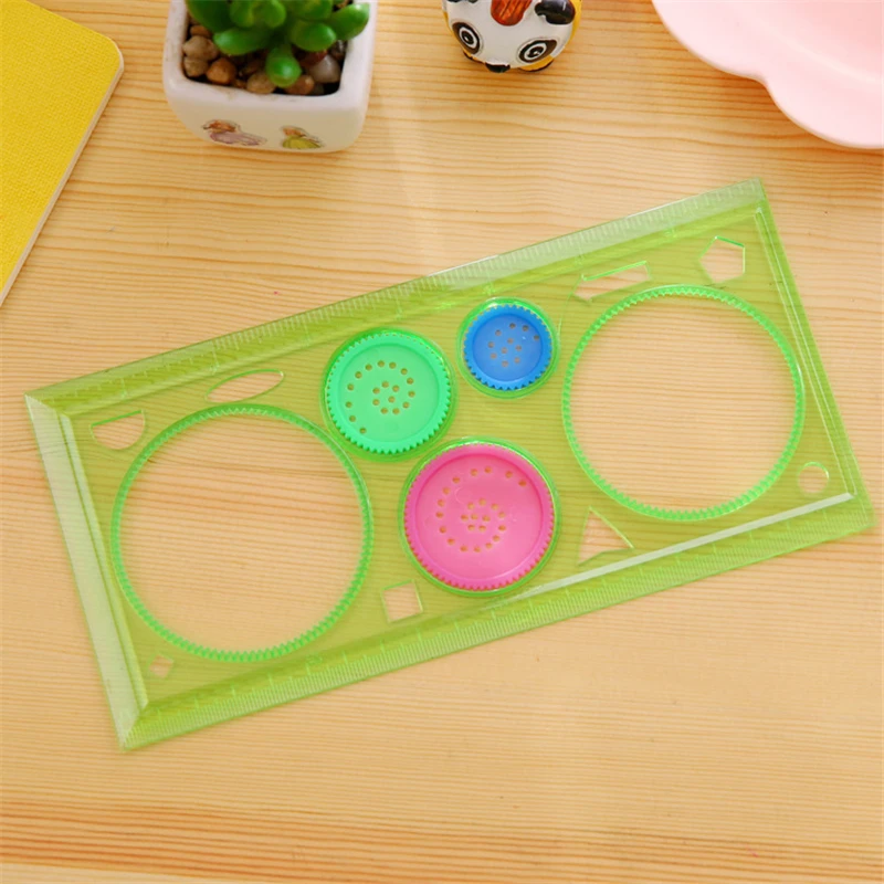 1pcs Geometric Ruler for Students Mathematics Drawing Drafting Tools Learning Painting Children Puzzle Toys Spirograph Art Tool