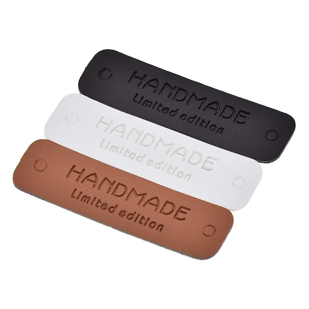 30Pcs/lot Handmade Leather Limited Edition For Handwork Gifts Leather Tags Handmade For Toy Shoes Three Colors Label