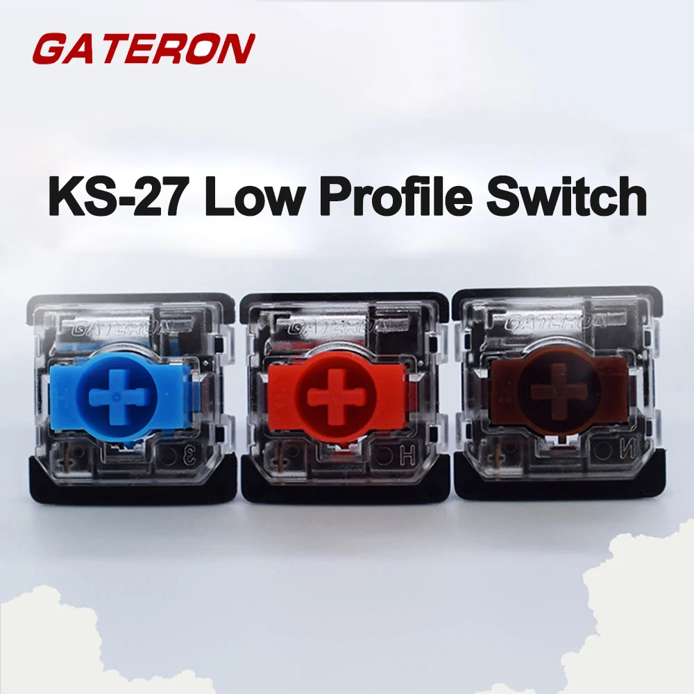 Gateron Low Profile Switch for Mechanical Keyboard Keychron K1 K3 K7 KS-27 Red Blue Brown Axis 3 Pins Customize Keyboard PC Game