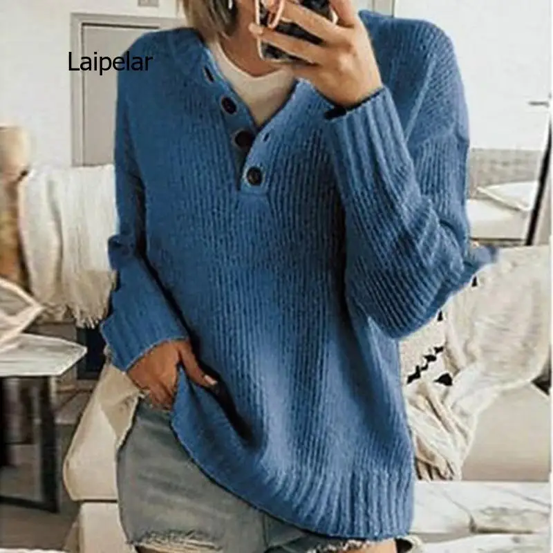

Sweater Women Korean Fashion Pullover Button Sweater Sweater Long Sleeve Top Winter Knitwear