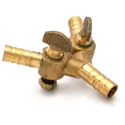 8mm 10mm Hose Barbed Y 3 Ways Brass Shut Off  Valve Gas Valve For Fuel Air Gas