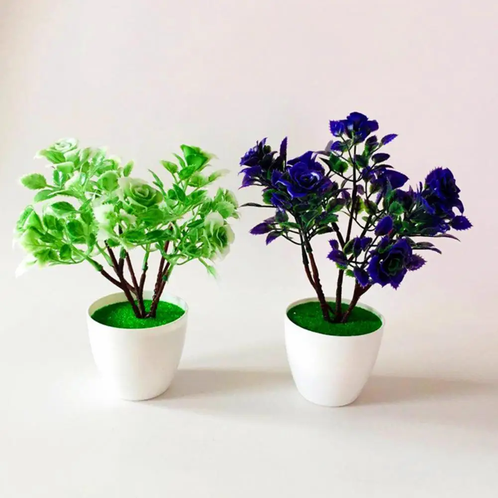 Artificial Potted Plants Fake Flower Bonsai Home Ornaments Desktop Hotel Decor