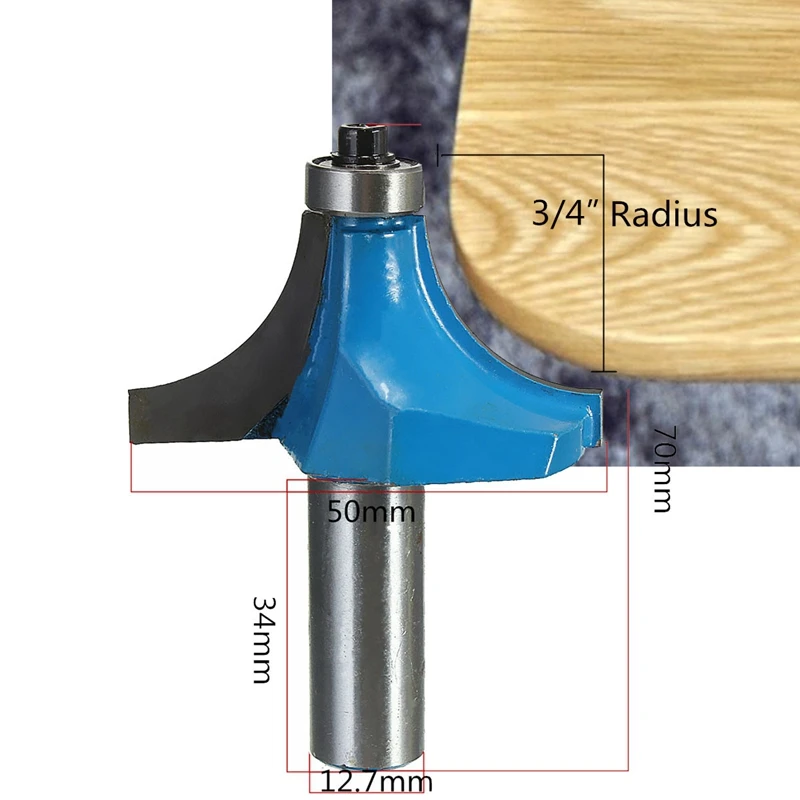 Round Over Edging Router Bit -3/4\