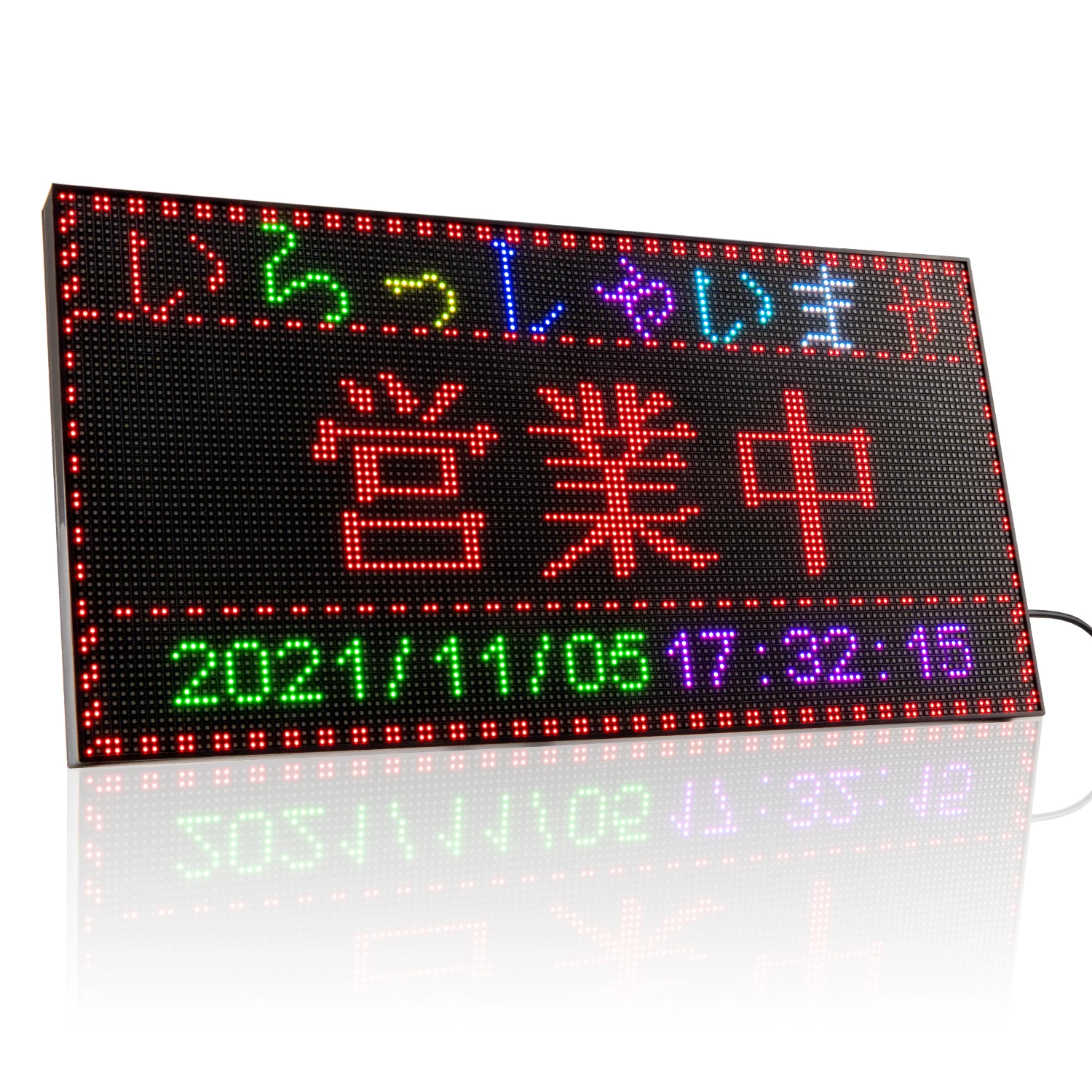 39cm Desktop Led Sign Board P3 RGB Display Panel Wifi Programmable Message Signs Open for Coffee, Bar, Store