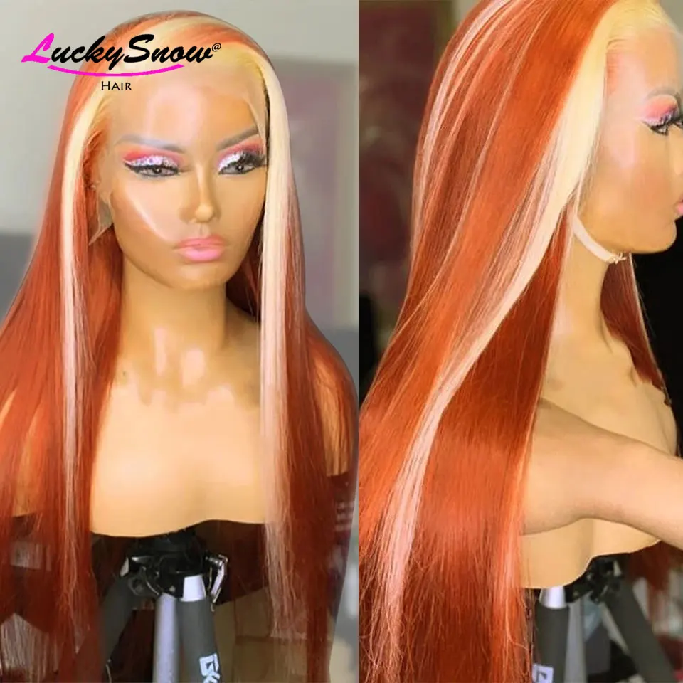 

Cosplay Highlight Lace Front Human Hair Wig For Women Brazilian 180% Density Grey Pink Lace Frontal Wigs Wear And Go Pre Plucked