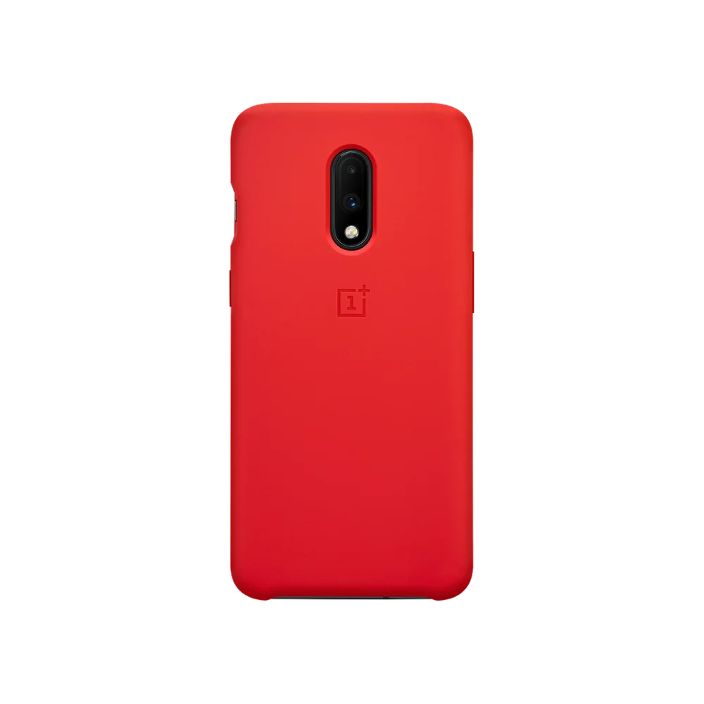 100% Original Official OnePlus 7 Case Cover Sandstone Bumper Nylon Silicone Red Matte protective Slim Back Case