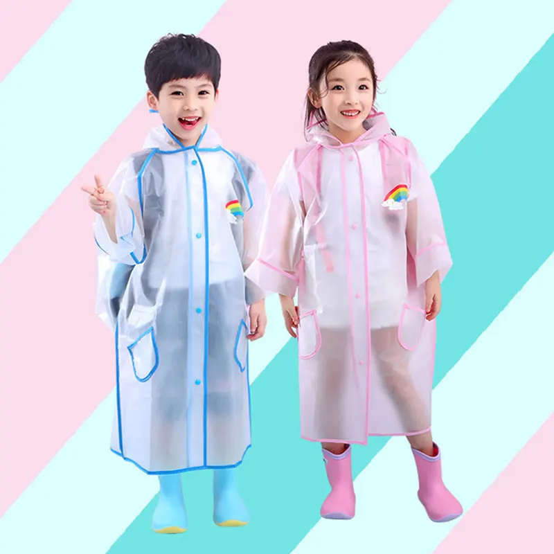 Children'S Raincoat Rain Coat Women Men'S Rain Jacket Cartoon Translucent Style Waterproof Kids Baby Raincoat Poncho For Kids