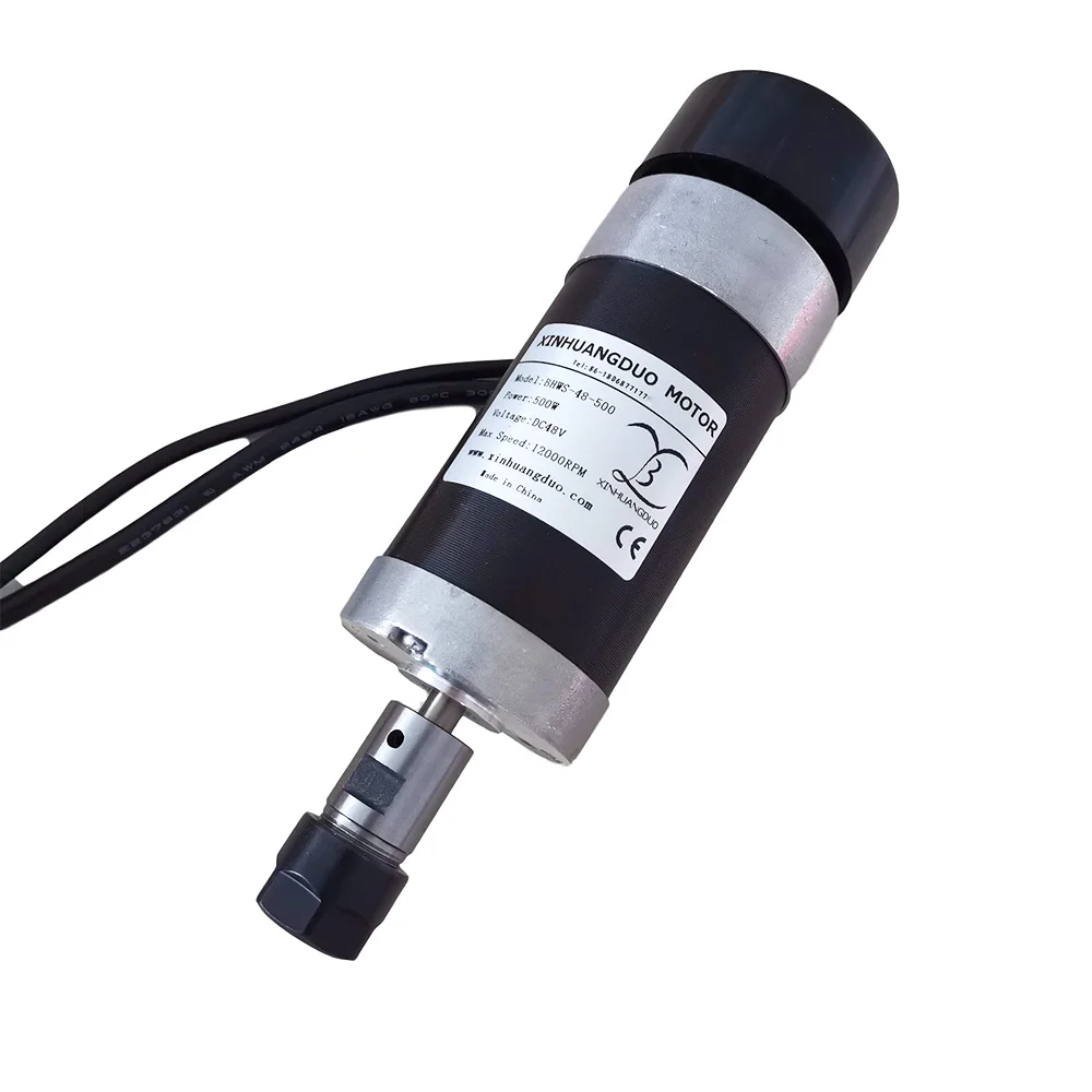 500W High Speed Brushless Motor DC 48V CNC Engraving Milling Air Cooled Spindle Motor For CNC Engraving Machine