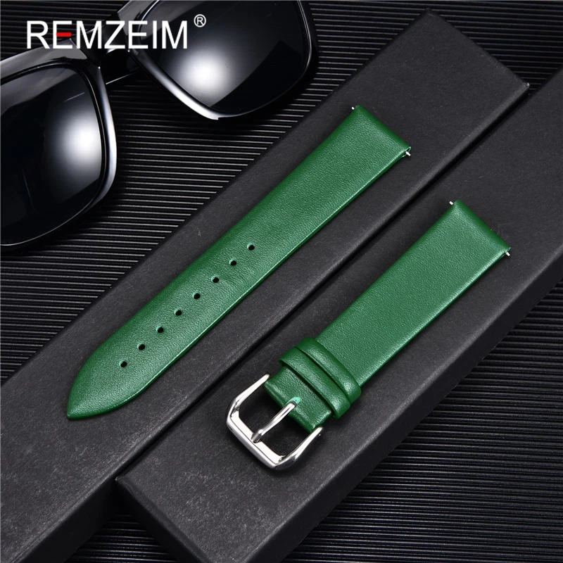 Ultradünnes Echtleder-Armband, Uhrengürtelband, Armbanduhrenband, 8 mm, 10 mm, 12 mm, 14 mm, 16 mm, 18 mm, 20 mm, 22 mm, Rot, Weiß, Schwarz – Detail 5