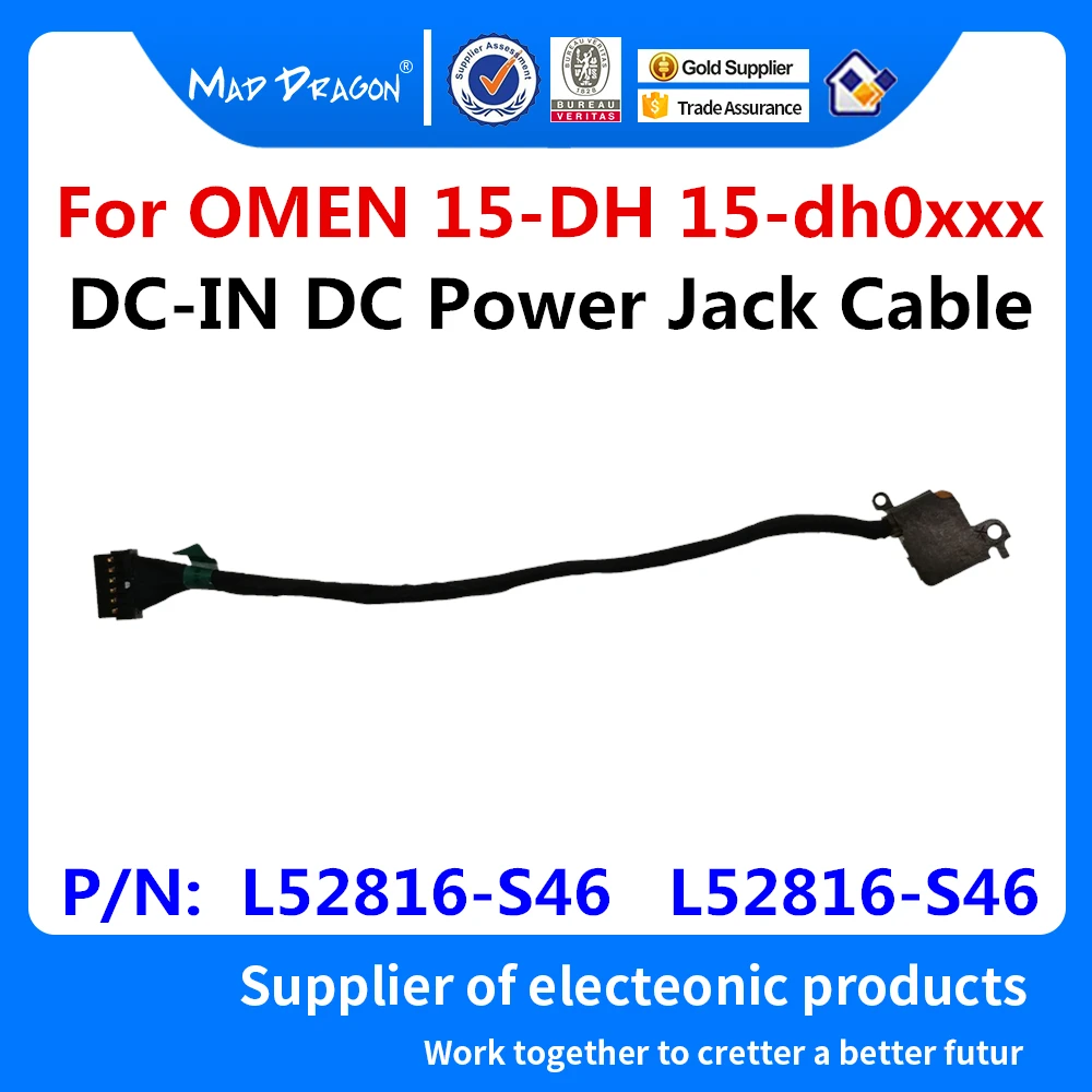 

new Original DC IN Cable DC-IN DC Power Jack Cable For HP OMEN 15-DH 15-dh0xxx 15-dh0005xx 15DH-0136TX 15-dh0005TX L52816-S46