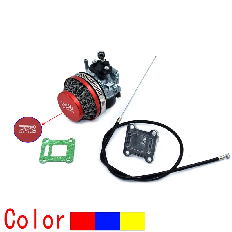 ATV 49cc Performance 19mm Carb Carburetor Air Filter Mainfold Assembly for 2-stroke 47cc 49 Cc Mini Pocket Bike