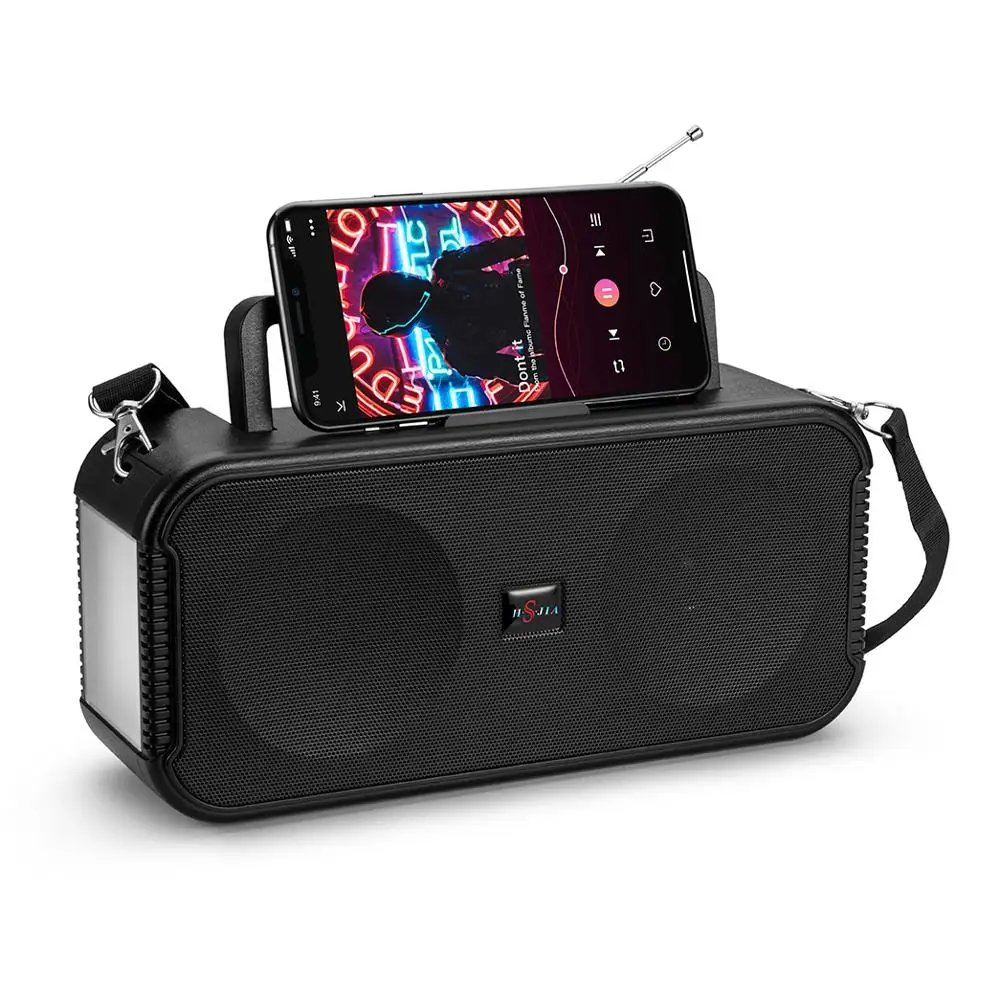 2024 New Portable Column Wireless Bluetooth bass Speaker Stereo Music Box Solar Charging Boombox waterproof USB AUX FM radio