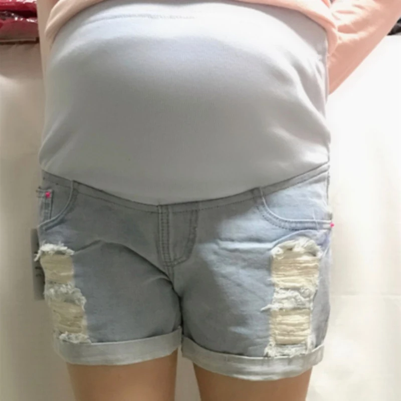 

2022 New Pregnancy Jeans Shorts Pregnant Women Summer Denim Maternity Belly Capris Pants L21