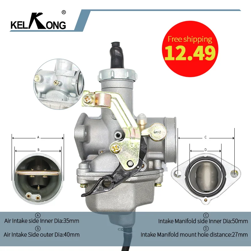 

KELKONG PZ30 Carburettor 30mm Accelerating Pump Racing 200cc 250cc For Keihin ABM IRBIS TTR Carburador Motorcycle Карбюратор 26