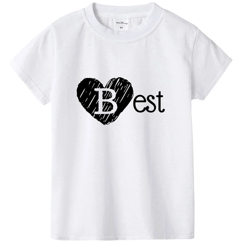 Best Friends Forever Kids Tshirt Brothers Sisters Family Look T-shirt Sweet Letter Printed BFF Tops Tee Shirts Wear Fashion