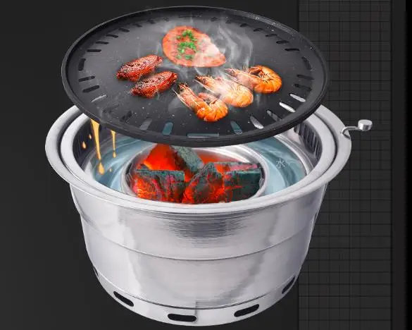 Barbecue stove smoke exhaust carbon stainless steel oven Japanese commercial large flushbonading charcoal Korean BBQ grill