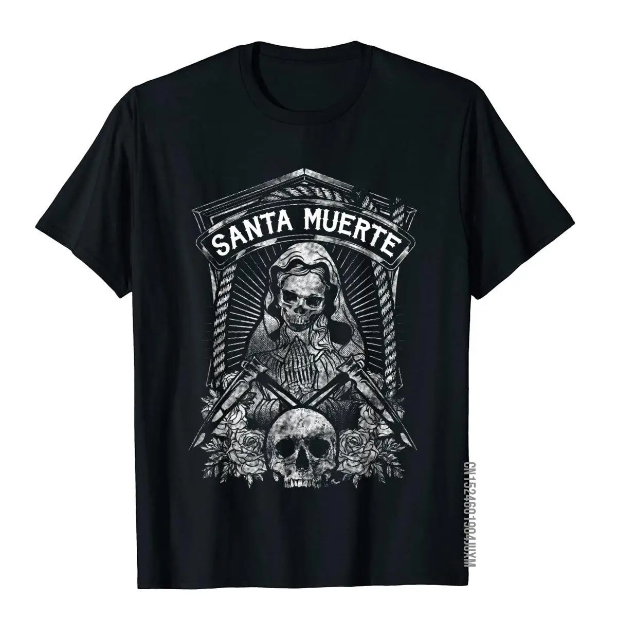 La Santa Muerte The Mexican Grim Shirt Wholesale Young Tops & Tees Comfortable Top T-Shirts Cotton Family