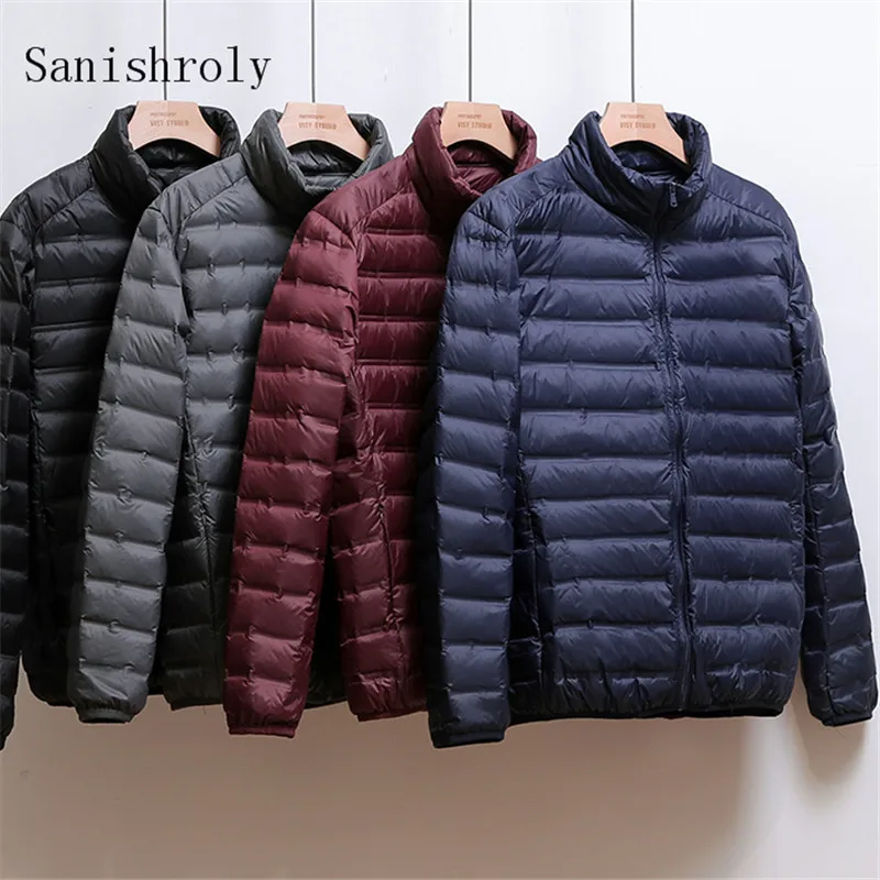 Men's White Duck Down Jacket Parkas 2021 Autumn Winter Fashion Short Male Light Down Coats Stand Collar Outwears Plus Size 3XL