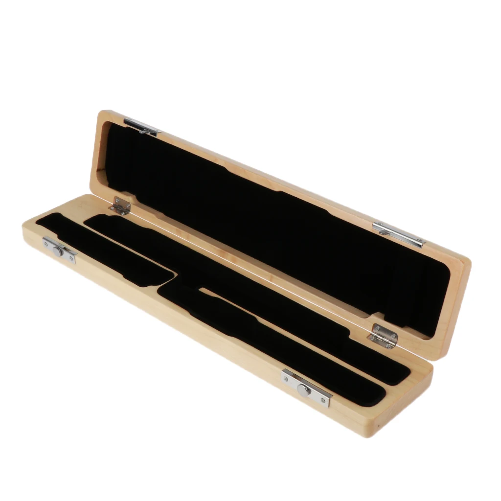 Wooden Carrying Flute Protective Case For 16 Holes Flute Musical Parts Beige Portable Carrying Storage Set Flute Storage Box