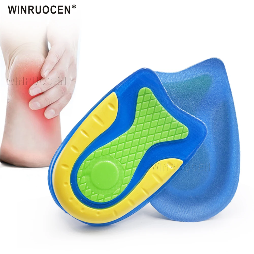 

WINRUOCEN Silicone Gel Heel Cushion Pad Absorption Plantar Fasciitis Foot Soles Relieve Support Shoes insoles Feet Care Inserts