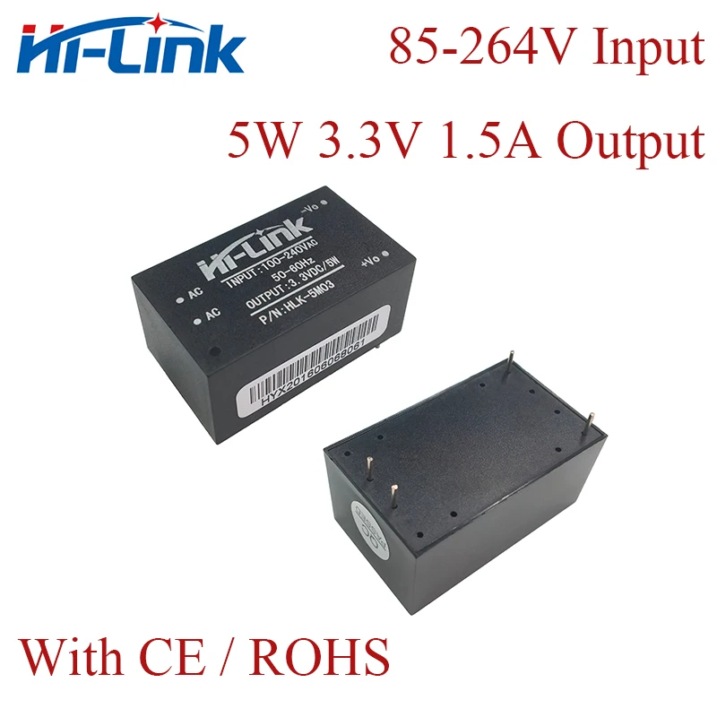 Hi-Link 5W 3.3V/5V/9V/12V/24V output AC-DC pcb power supply/step down transformer Manufacturer