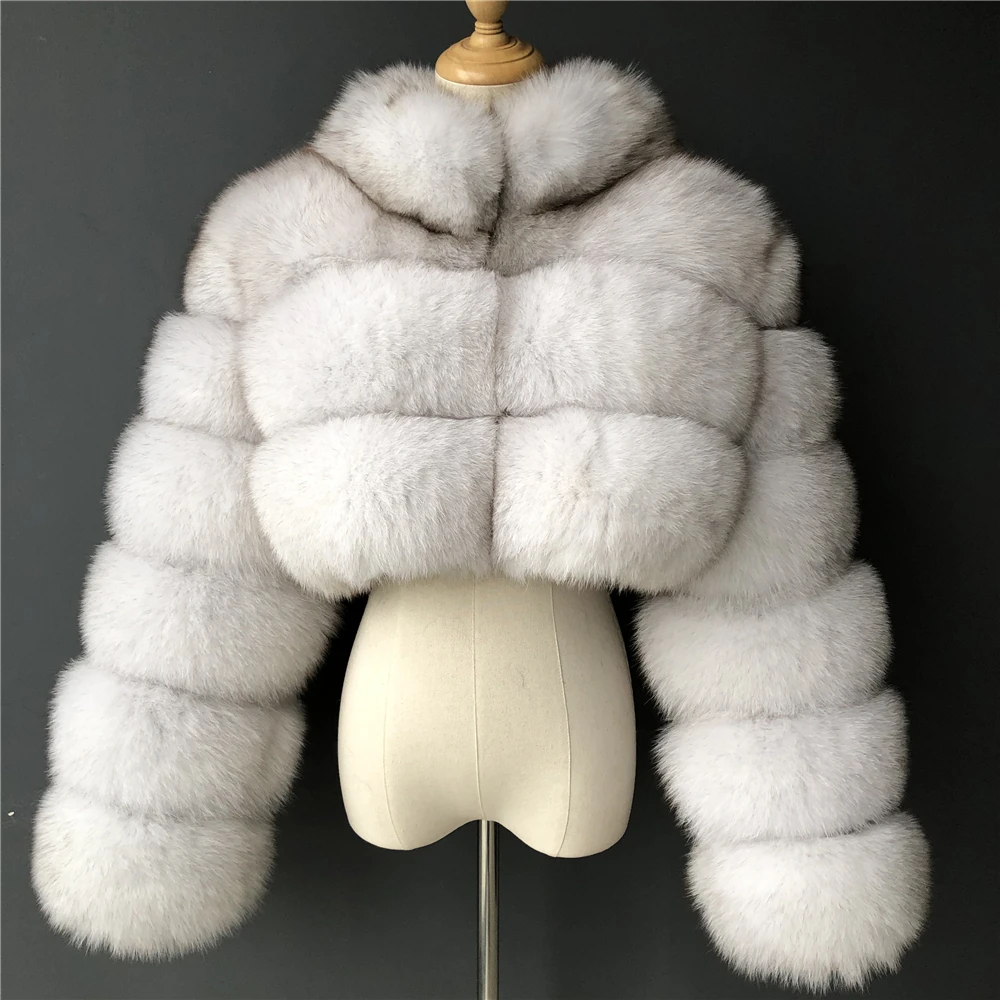 

Jxwatcher Real Fox Fur Coat for Women Winter Luxury Genuine Fur Jacket Lady Short Style Full Sleeves High Quality Fashion Coats