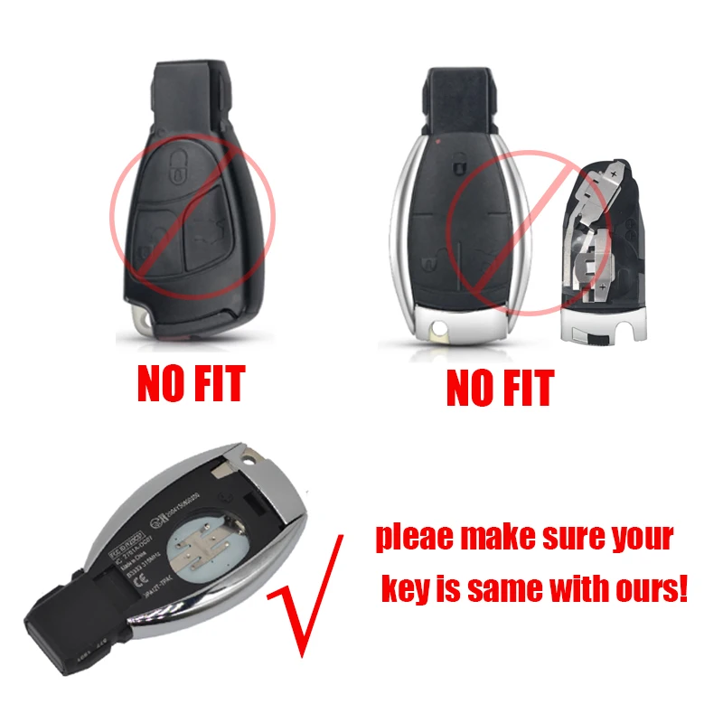 مفتاح ذكي استبدال غطاء قذيفة 3/4 أزرار لمرسيدس بنز A B E C S W203 W204 W205 W211 W210 W212 بغا/NEC عن بعد سيارة بدون مفتاح Ca #5