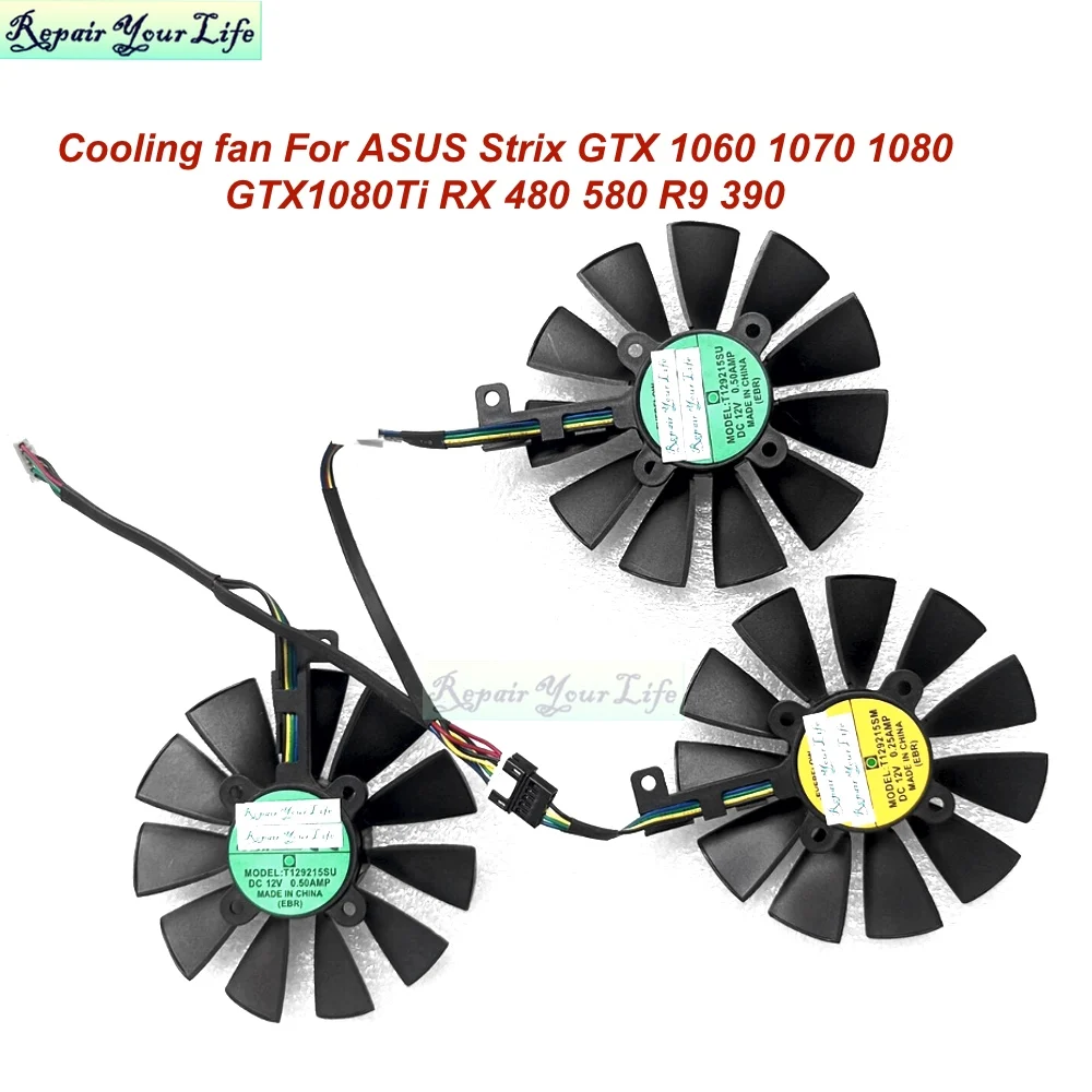 Ventilateur de refroidissement de radiateur, 87mm, pour ASUS Strix GTX 1060 1070 1080 GTX1080Ti RX 480 580 R9 390, carte graphique, nouveau, T129215SU