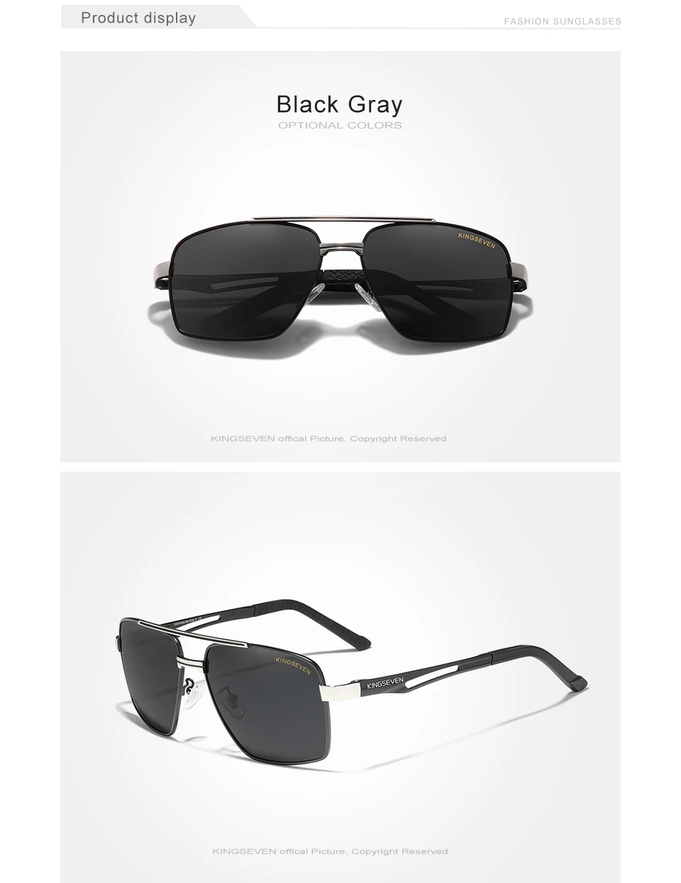 KINGSEVEN 2022 Marke männer Aluminium Sonnenbrille Fahren Brillen Für Männer/Frauen Oculos De Sol UV Blocking HD Polarisierte sonnenbrille – Detail 3