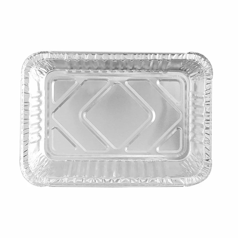 50pcs Disposable BBQ Drip Pans Aluminum Foil Grease Drip Pans Recyclable Grill Catch Tray For Weber Outdoor Supplies