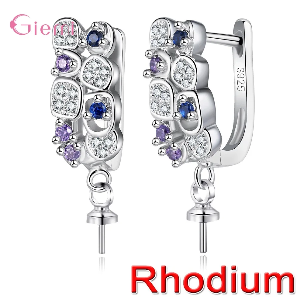 Hot Sale 100% 925 Sterling Silver Jewelry Findings Zircon Earrings Accessories DIY Handmade Ear Hooks Clasps Making Components