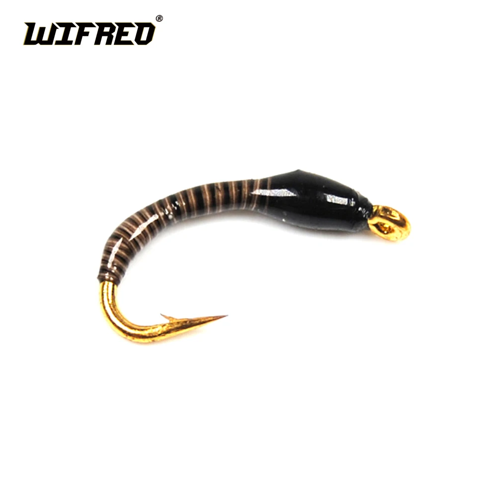 Wifreo 6PCS Peacock Quill Nymph Fly Buzzer Flies Natural Color Size 16 Fly Fishing Trout