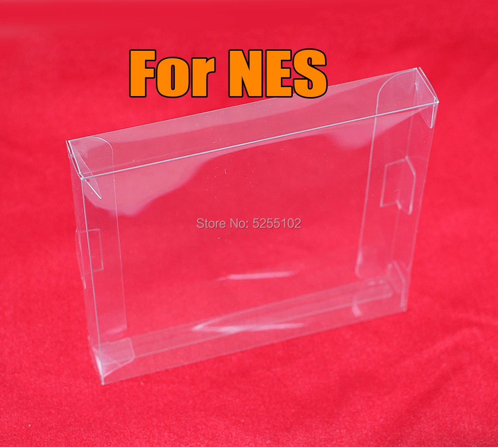 1pcs High Quality Clear transparent plastic PET game card protector case for NES cartridge game boxes