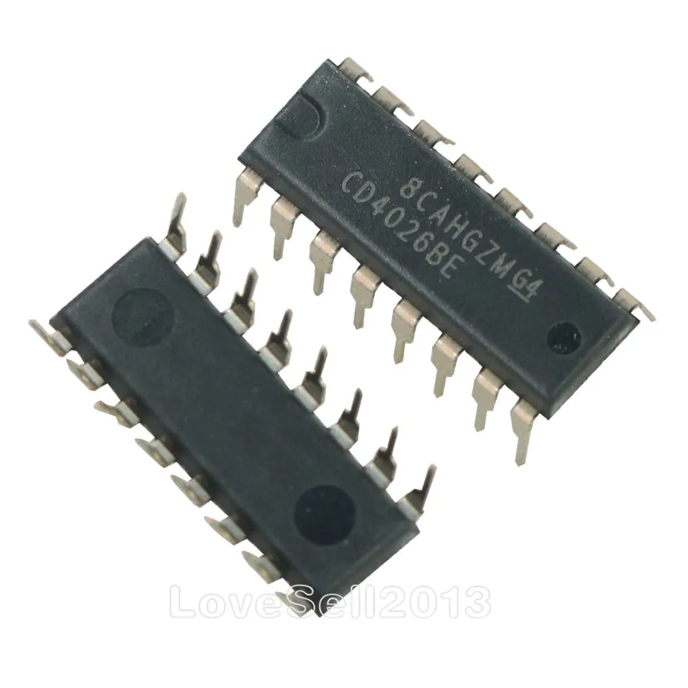 2 pces x cd4026 cd4026be 4026 ic cmos contadores década/dip divisor-16