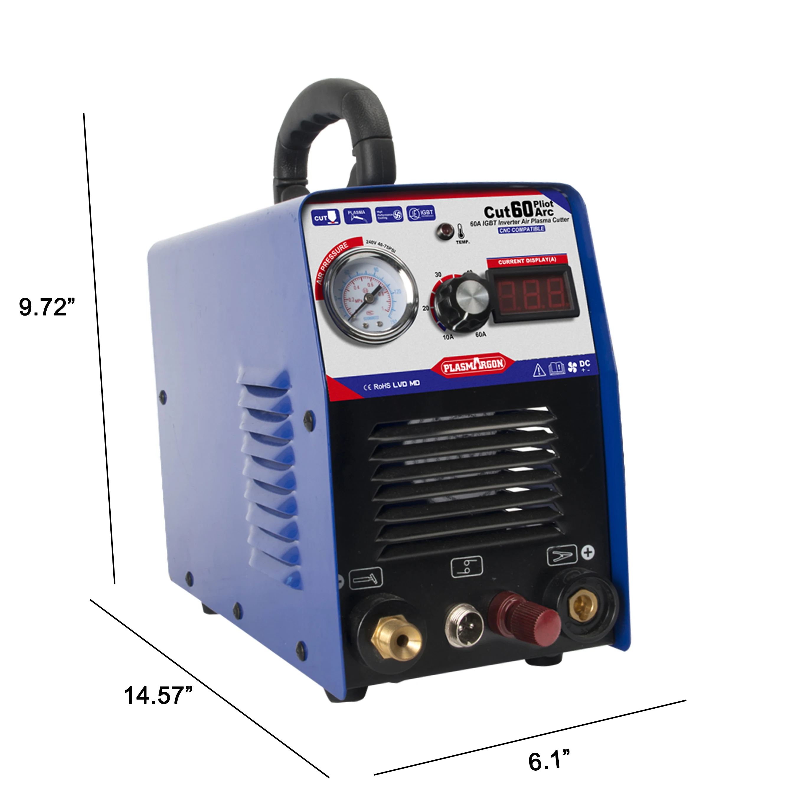 Pilot Arc Plasma Cutter CNC Non-Torch Plasma Cutting Machine 110/220v 60A, Work With CNC Tool Cut Metal Cleaning