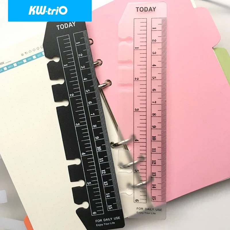 Notebook Bookmark Ruler Round Hole A5/A6/A7 Elastic Drawing Tool Ruler Soft Plastic Index Separator Planner Binder Accessories