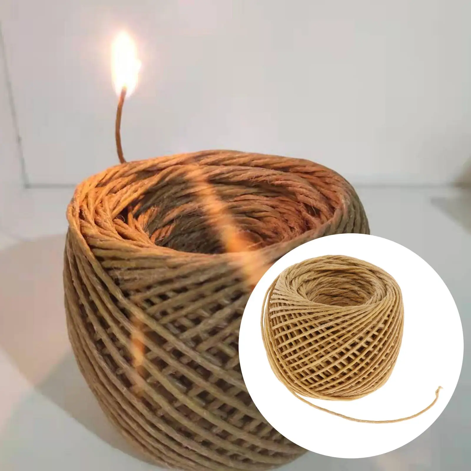 Organiczny HempWick naturalny wosk pszczeli powłoka świeca knot DIY rzemiosło naturalne włókno 61m/200ft długość